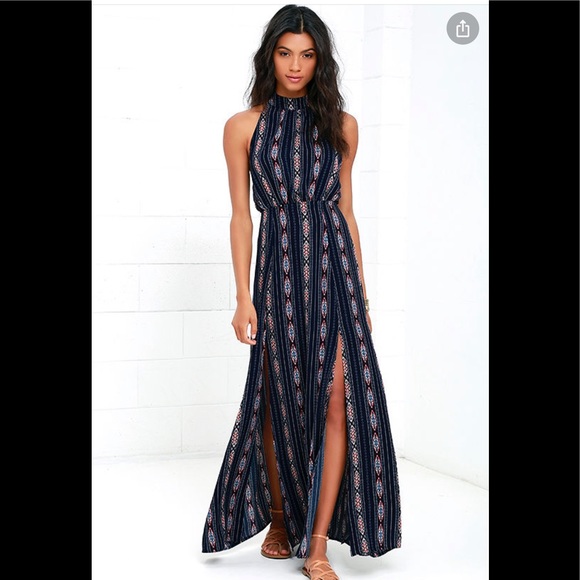 Lulus Dresses & Skirts - Lulu’s Migratory Patterns Navy Print Maxi Dress